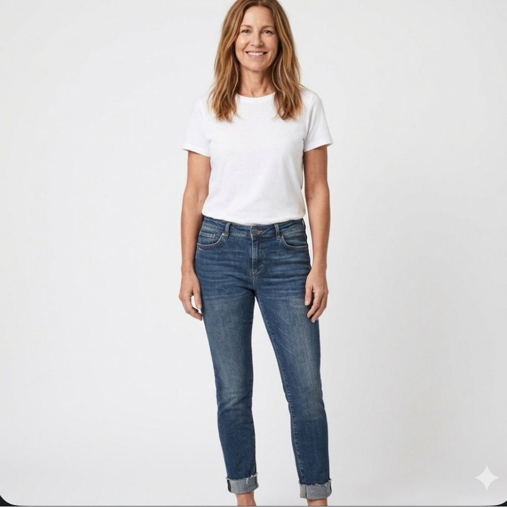 ALLSAINTS Miller Jeans Blue Stretch Denim Skinny Raw Hem Womens Size 31